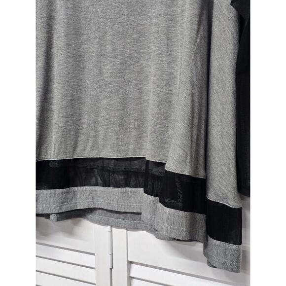IC Connie K Blouse Womens Medium Black Mesh/ Gray Lagenlook Swing Tunic Size Med - Picture 4 of 7